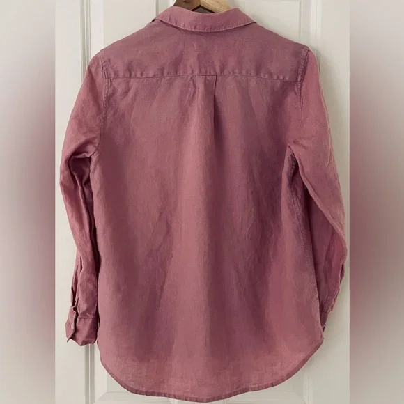 Quince Women's Button Down Shirts - White, Tan, Pink, and Blue - Picture 5 of 9